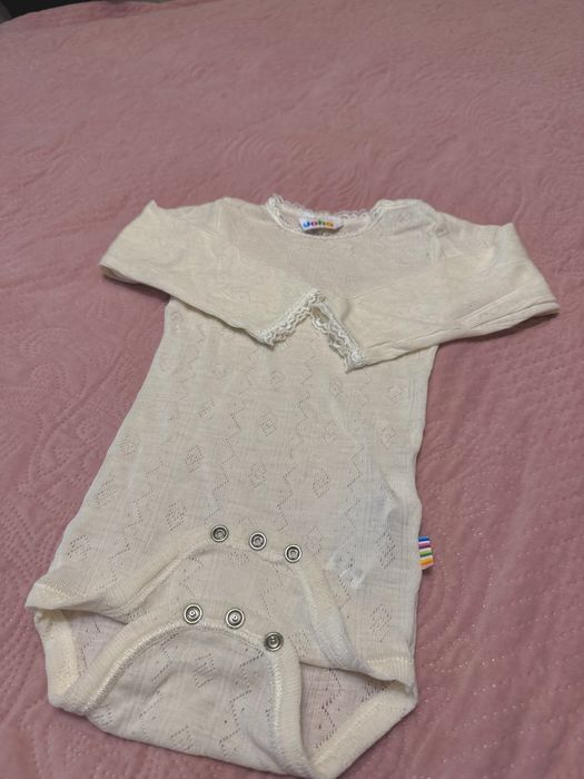 Body Eyelet din lână merinos si mătase, marime 80