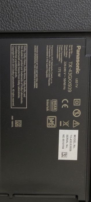 Телевизор Panasonic TX43GXX939 - смарт тв. 43 инча.
