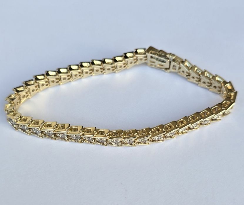 Brățară de aur galben cu diamante naturale 3,69ct. 21,10 grame