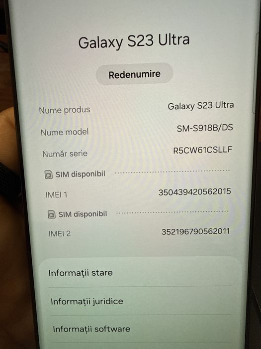 Samsung S23 Ultra 1Tb Impecabil ca Nou la cutie