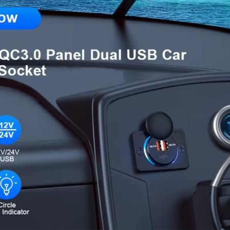 Зарядно Двойно USB устройство PD 3.0 12-24V QC 3.0