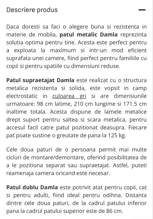Vand pat supraetajat Damla metalic gri 90 x 200 cm