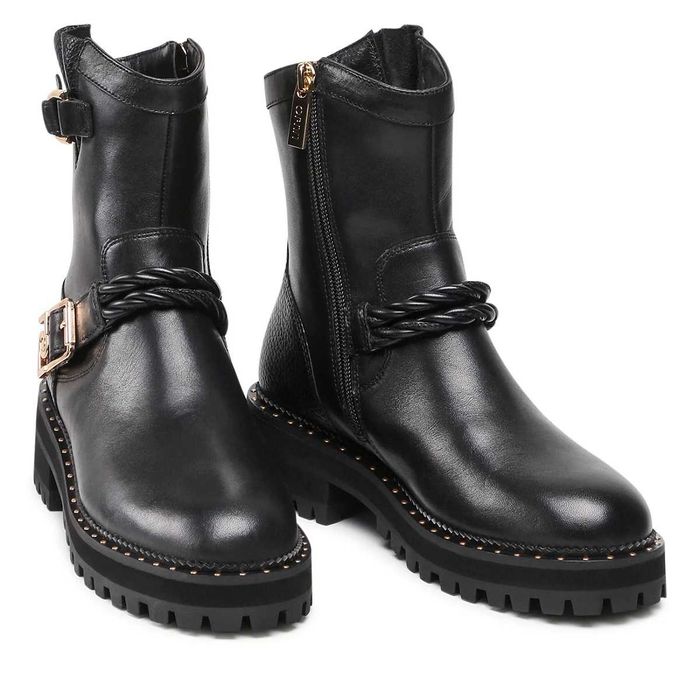 LIU JO № 37–38–39 – Дамски боти от ест кожа "BLACK & GOLD" нови кутия