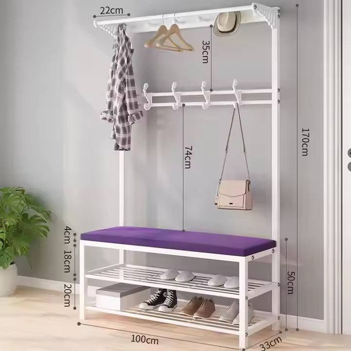 Прихожая с сиденьем и полками для обуви