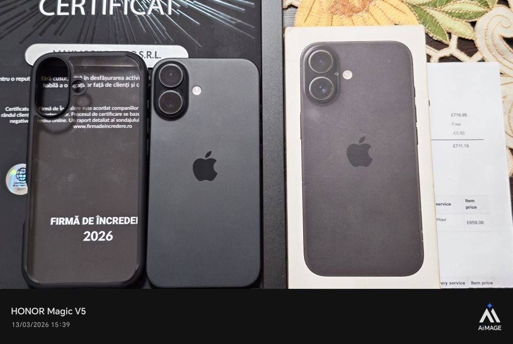 Apple iPhone 16 -128 GB Black / Factura și Garanție