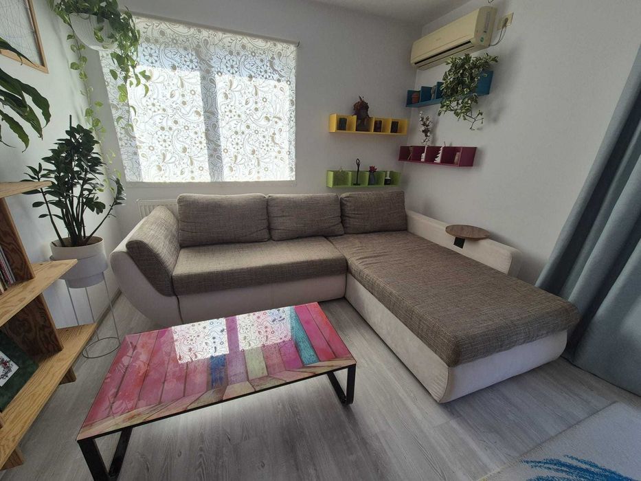 Colțar extensibil Mobexpert, modular, maro-bej