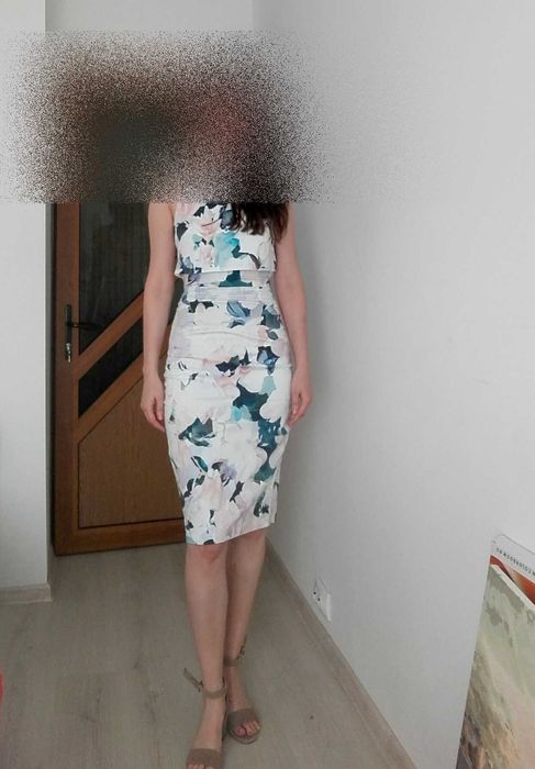 Rochie midi de zi, ASOS, motive florale, marimea 36 -38