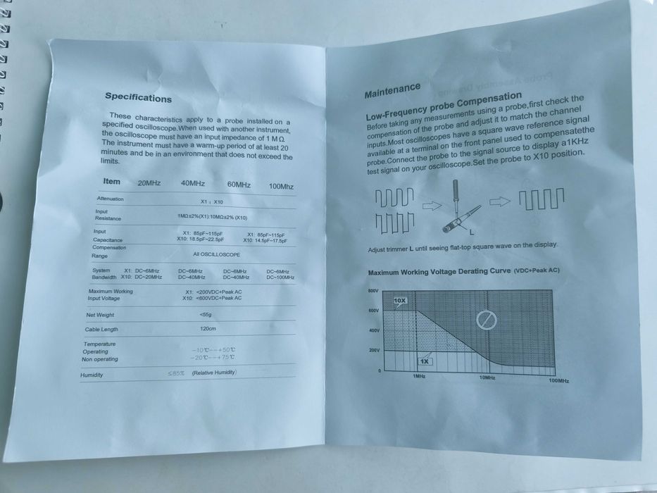 Kit sonda osciloscop 100 MHz