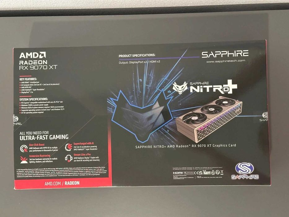 Видеокарта Radeon RX 9070 XT, 16 GB