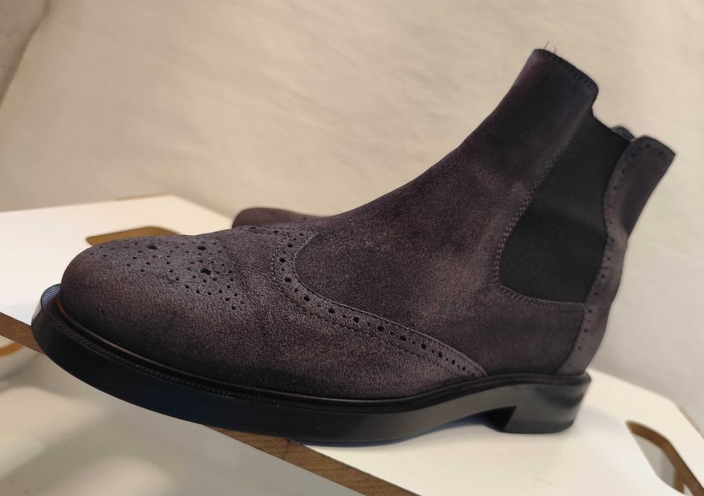 Ghete chelsea brogue 40 40.5 de lux TOD'S piele naturala premium suede