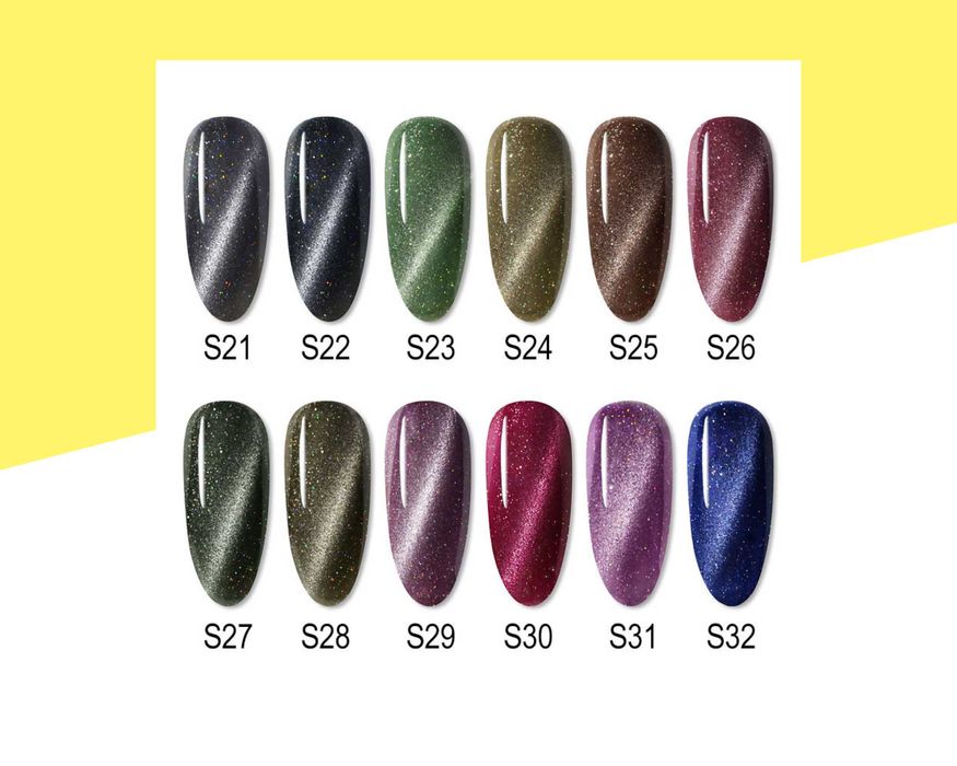 UV/LED Магнитна брокатена гел боя котешко око VENALISA, гел лак