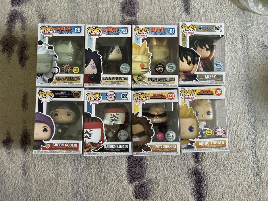Funko Pop - One piece, Naruto, Spider-man, Demon slayer, My hero acade
