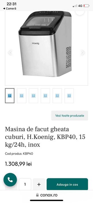 Masina de facut gheată cuburi preț 700 de lei detali la tel.