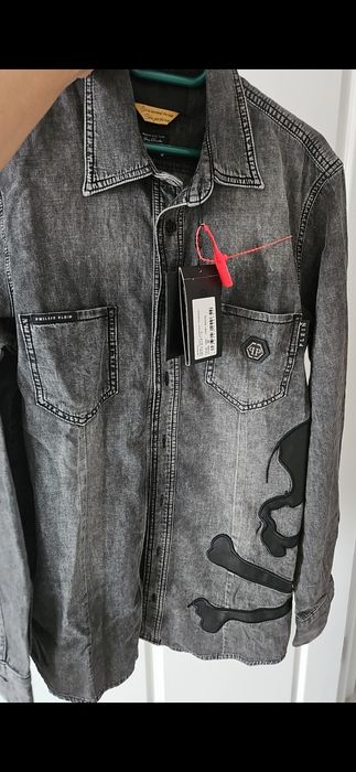Camasa  Philipp Plein din denim gri