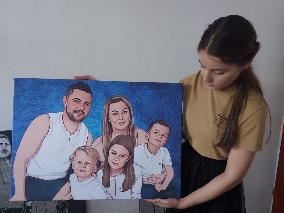 Tablou in creion si sclipici