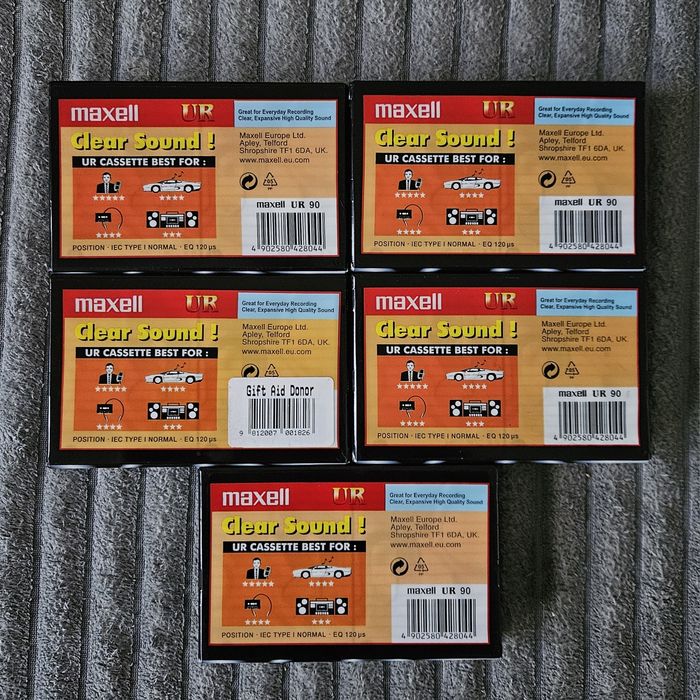 5 Casete Audio Maxell UR90 UK