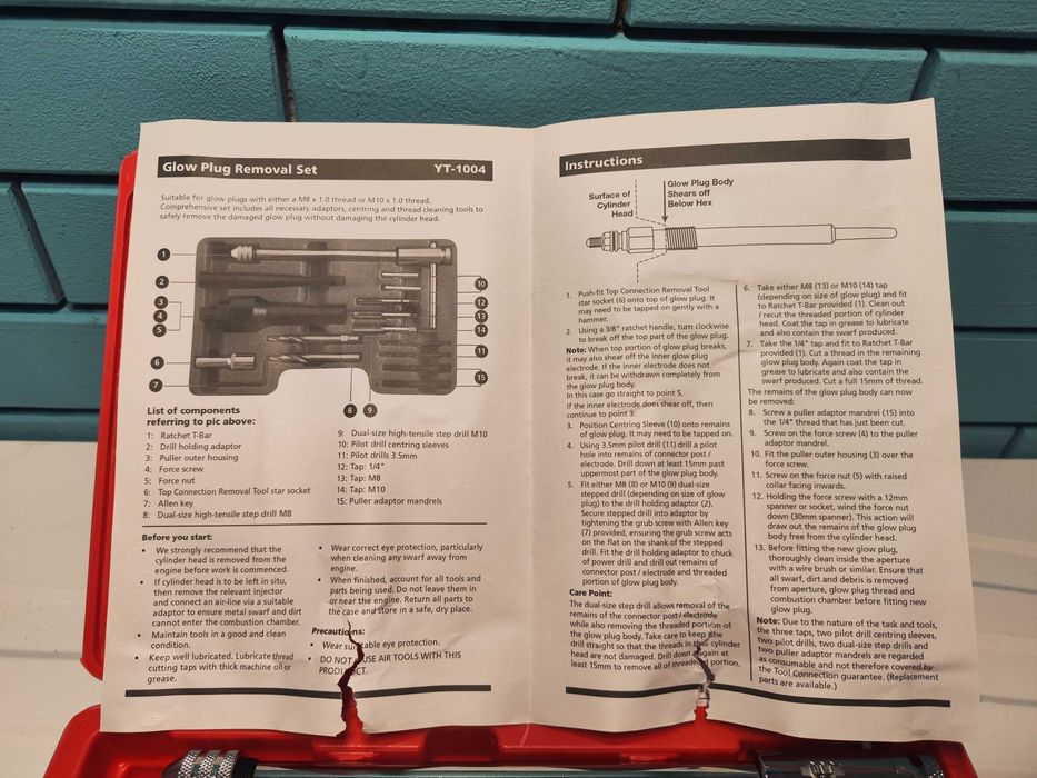 DEWIN комплект за вадене на подгревни свещи M8/M10