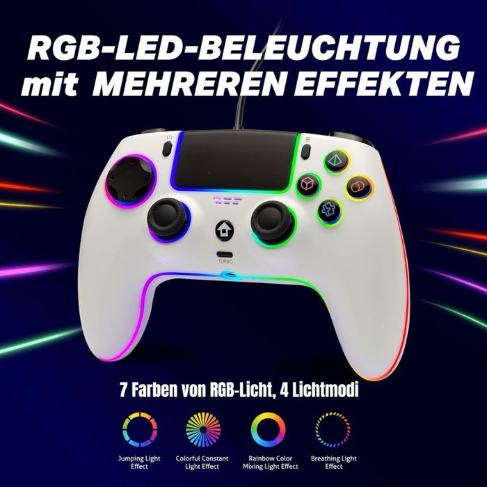 Controller cu fir PS5/PC/Android/Mac joysticks Hall-Effect butoane programabile giroscop vibrație duală – Negru