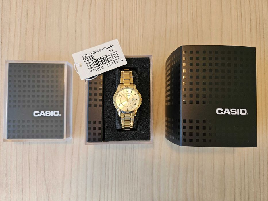 Часовник CASIO LTP-V004-9BUDF НОВ Дамски аналогов златист JAPAN с дата