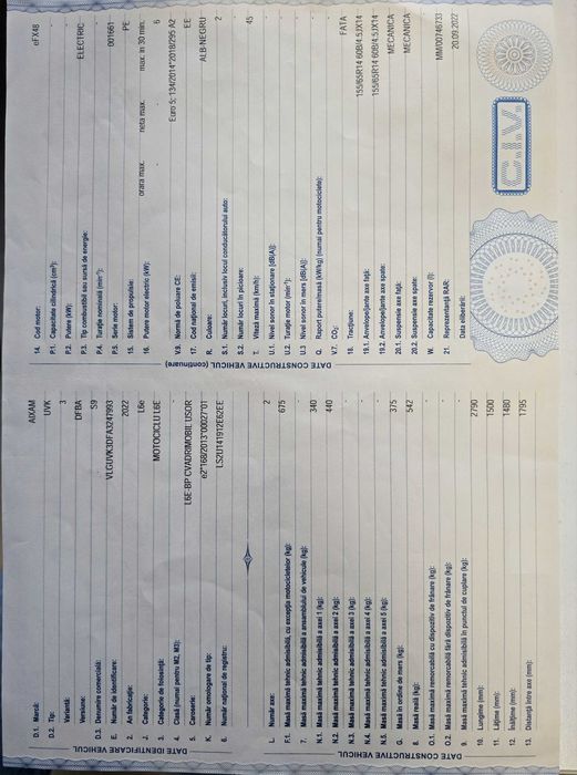 Vand incartor masina aixam electric an 2022