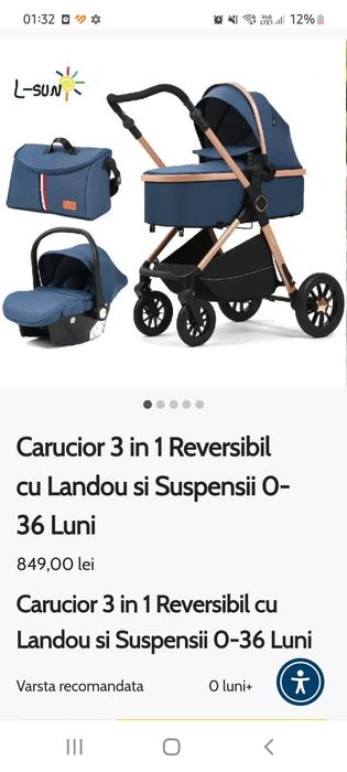 Vând căruț 3 în 1