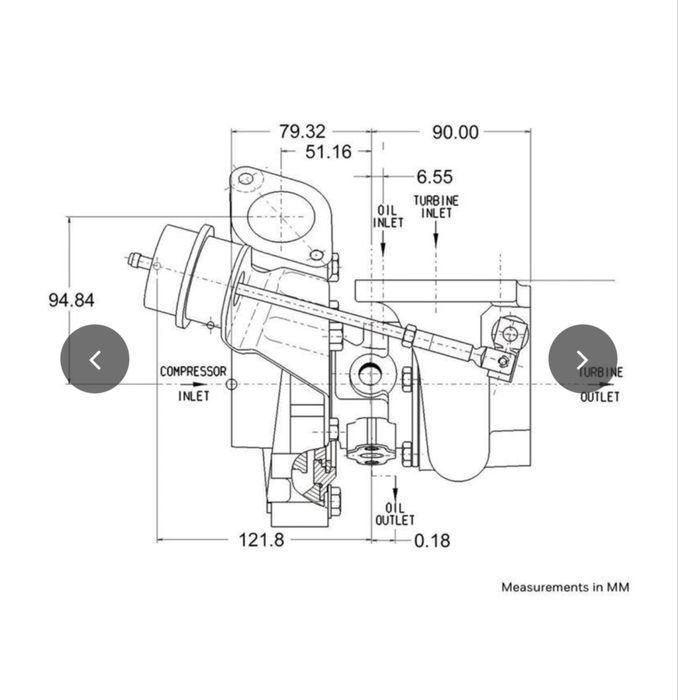 Турбо гарет  Garrett Turbocharger GT2860R 0.64AR