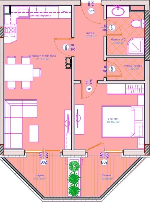 Продава се Двустаен апартамент в Бургас, Сарафово - 68 кв.м за 1181 €/кв.м - Снимка #1