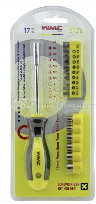 Набор отвертки-битодержателя WMC Tools WMC-5171 (17 предметов)