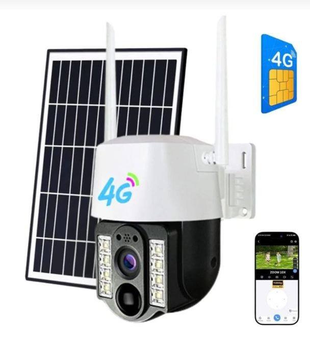 Cameră Supraveghere 4G cu Panou Solar V380 Pro – 100% Autonomă (Nouă)
