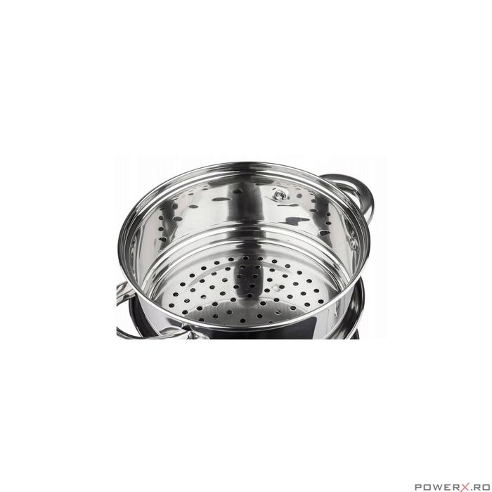 Set de 4 piese, oala pentru fiert cu abur, inox, 18 cm 2.5 litri