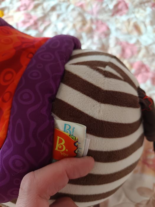 Детска плюшена люлка зебра столче със животно за дете над 1 година.