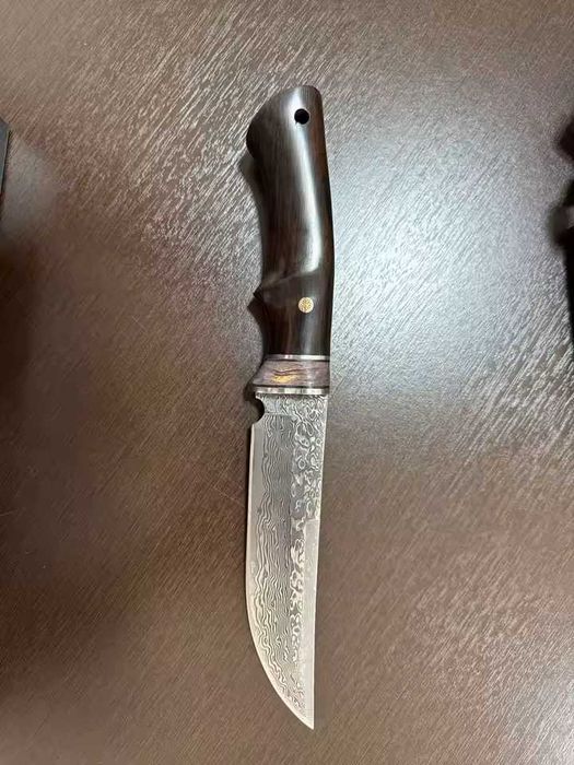 Cutit Damasc drop point, teaca piele stilizata