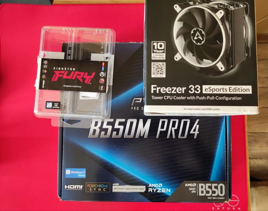 Ryzen 5700x3d + Asrock b550m pro4 + kingston fury 16gb + Artic freezer