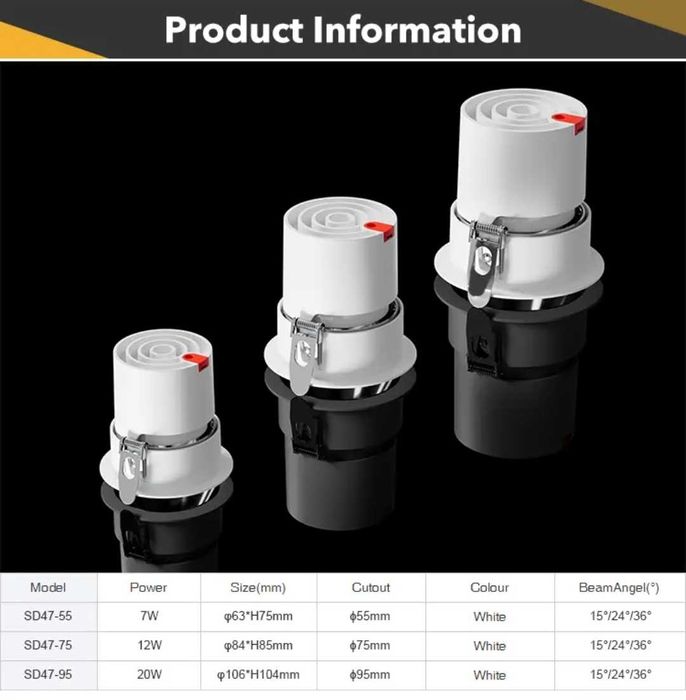 Professional 12W COB LED Spot Light SD47-75