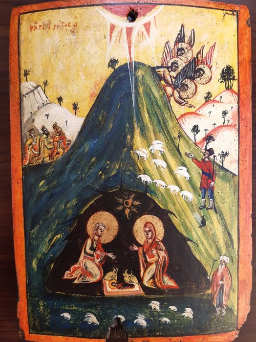 Стара Икона 19век Рождество Христово