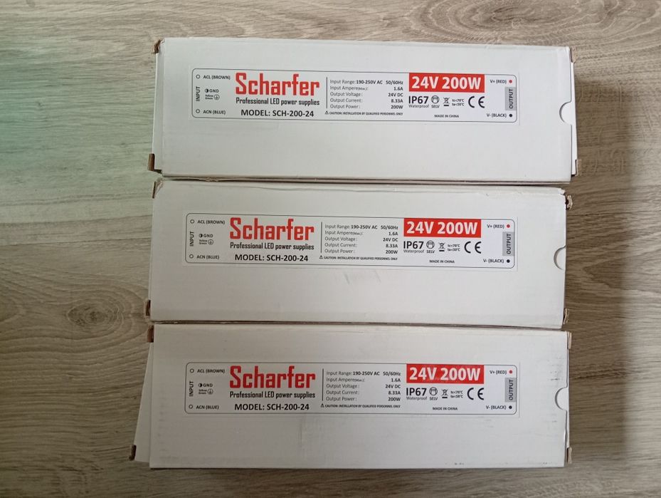 Sursa de alimentare profesionala banda led marca Scarfer 24V 200W IP67