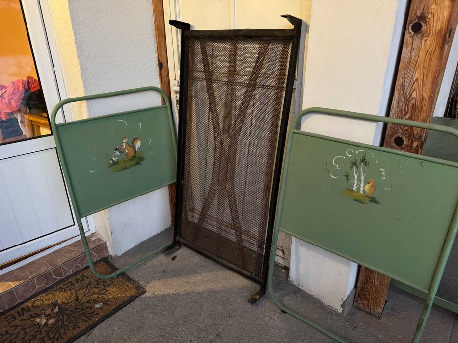 Метално детско легло  с пружина 132х70 см