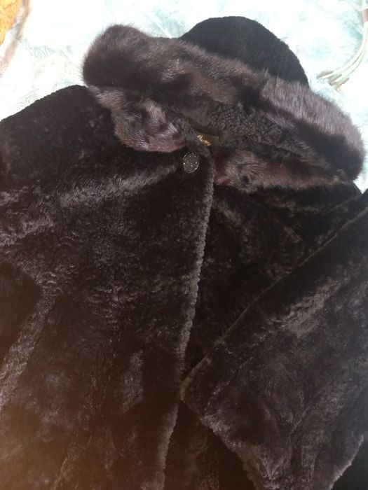 Шуба мутон с норкой