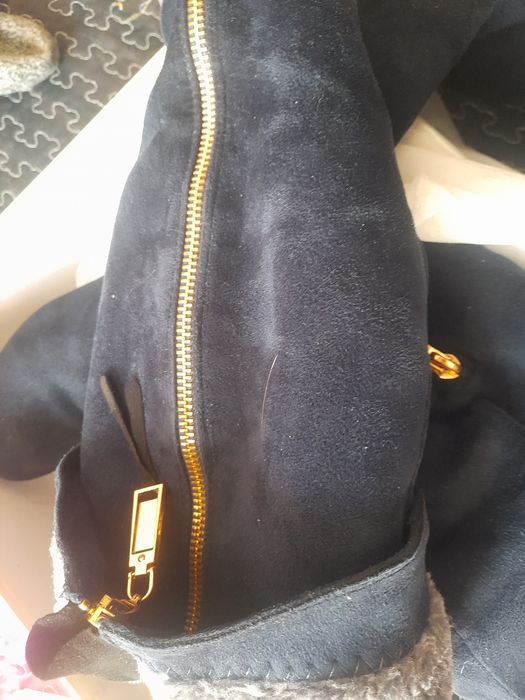 Сапоги замшевые удлиненные