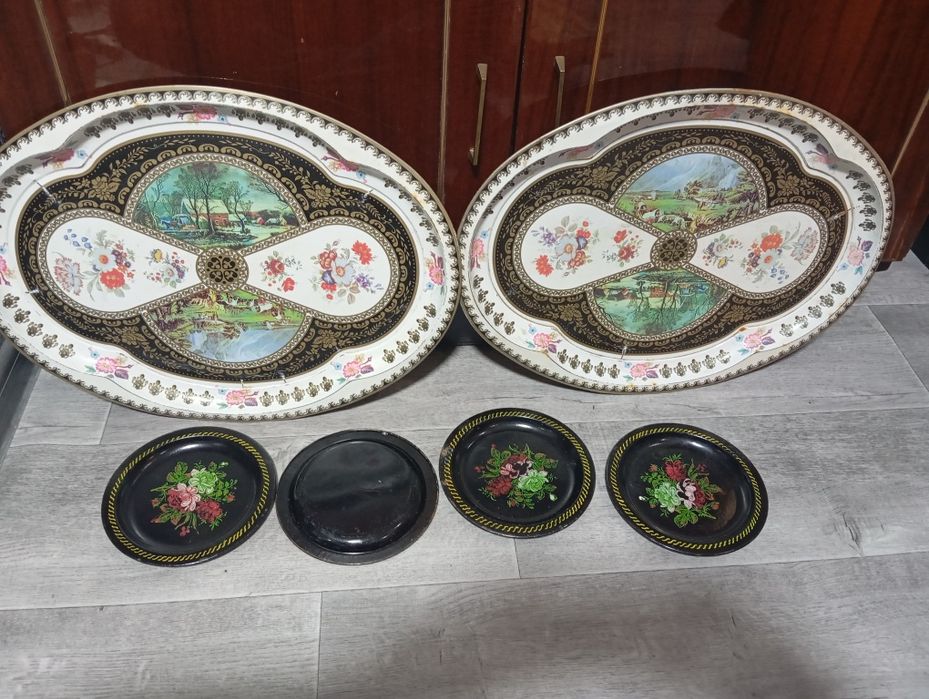 Подносы железные и тарелочки железные советские цена за всё