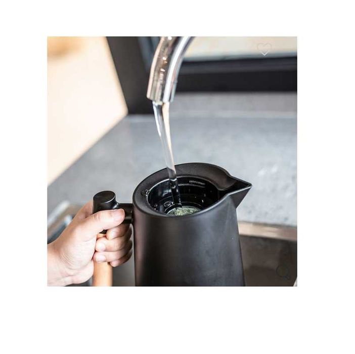 Термокана с дървена дръжка Mercado Trade, 950мл., Черна