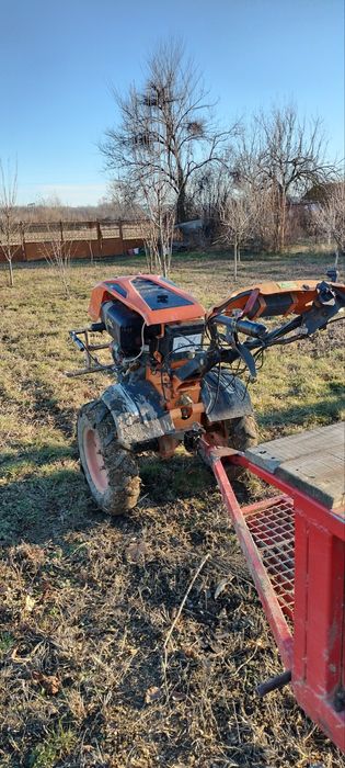 Motocultor ruris k1001 dizel cu remorca basculabila plug prasitoare
