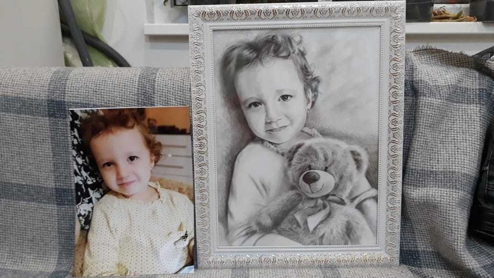 портрет карандашом дешево к 8 марта