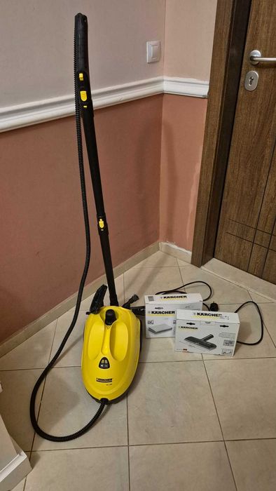 Парочистачка Karcher с аксесоари за прозорци и нови микрофибърни кърпи
