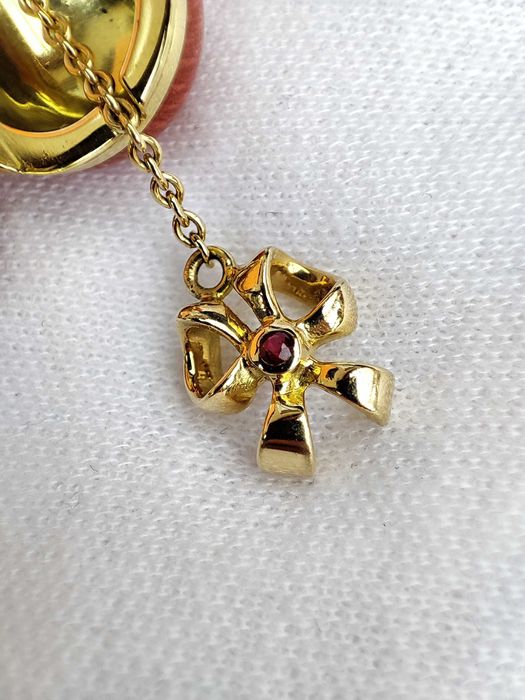 Pandantiv Aur 18K Oul Faberge Victor Mayer Diamant Rubin ou aur faberg