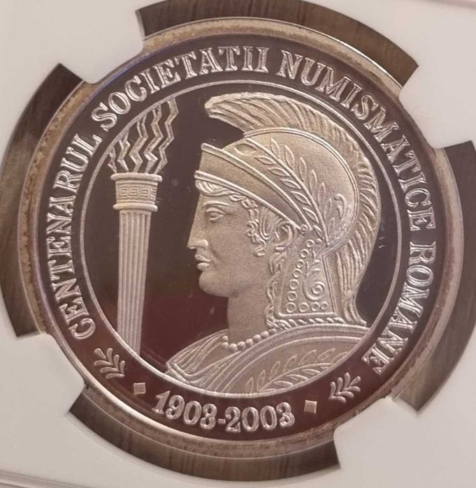 Moneda BNR 500 lei argint Societatea Numismatica gradata NGC PF 68