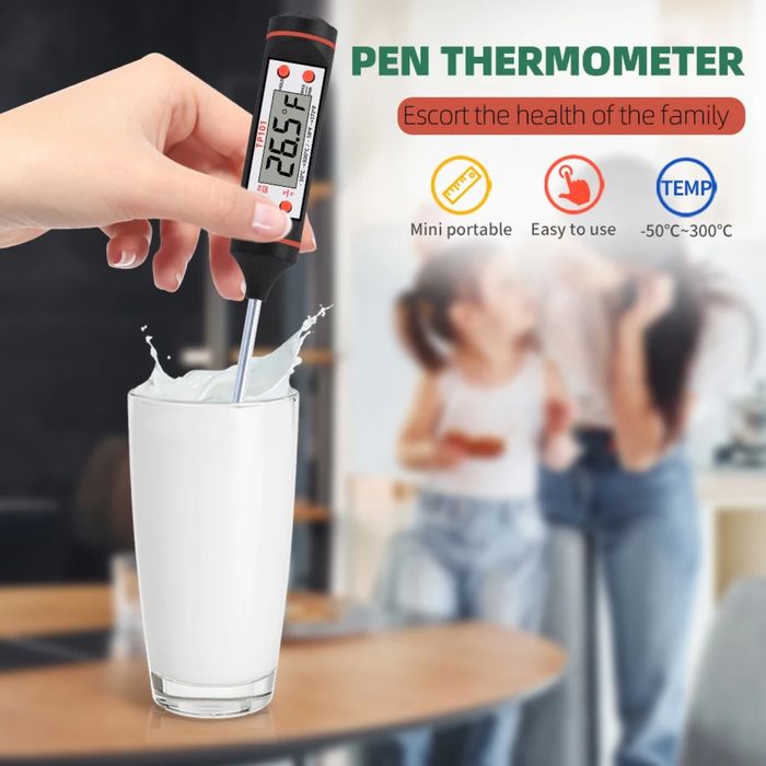 Elektron oshxona termometri – go‘sht, suv, sut va ichimliklar uchun