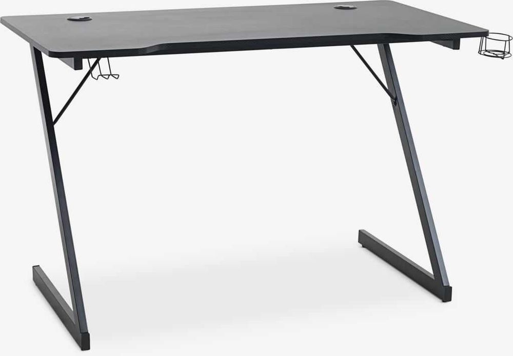 Birou de gaming Halsted Jysk, negru, demontat, stare perfecta, putin utilizat