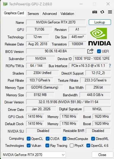 Placa video KFA2 RTX 2070 EX OC 8GB GDDR6 256-bit