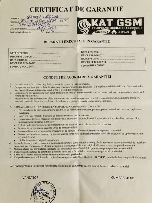 iPhone 15 Pro, ca nou, full box